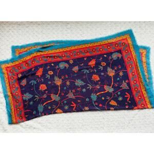 Italian Scarf Beautiful Fall Autumn Leaves Vines Fringe Square 48" by 48"